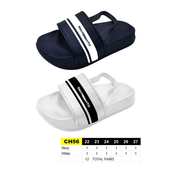 CH56 - Claquettes enfant CHIRINGUITO avec élastique - du 22 au 27 - 12 paires